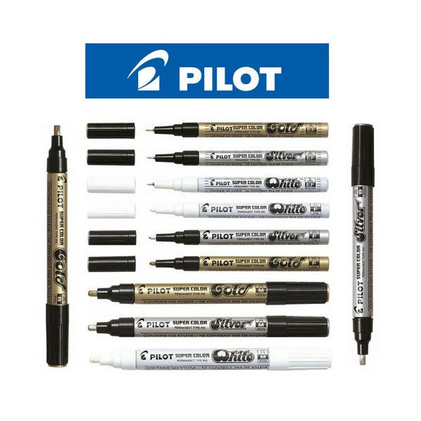 Pilot Super Colour Permanent Metallic Marker Bullet Medium Gold Box of 12 – view 4