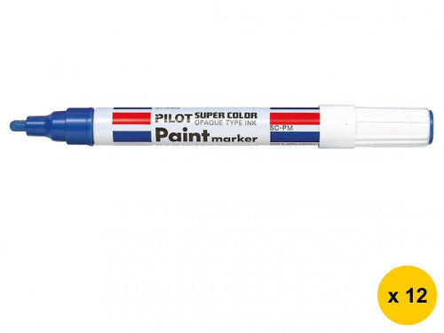 Pilot Super Colour Permanent Paint Marker Bullet Medium Blue Box of 12
