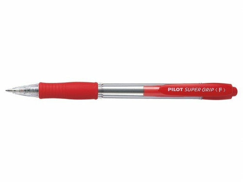 Pilot Super Grip Retractable Ballpoint Pen Fine Red Box of 12 – view 2