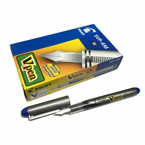Pilot Vpen Disposable Fountain Pen Blue Medium Nib Box of 12 – view 2