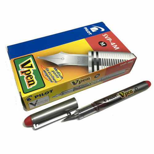 Pilot Vpen Disposable Fountain Pen Red Medium Nib Box of 12 – view 2