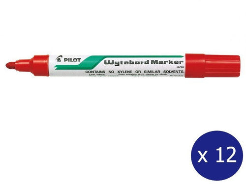Pilot Wytebord Marker Bullet Tip 4mm Red Box of 12