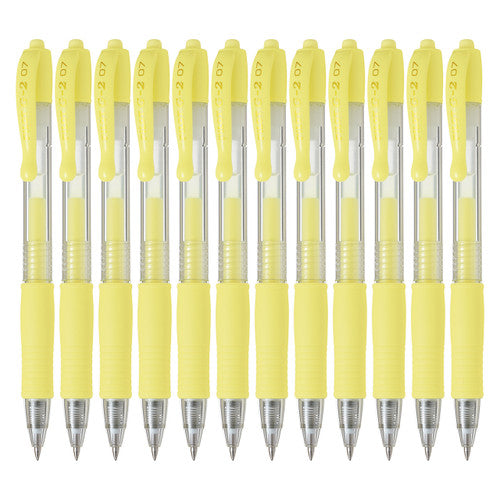 Pilot G-2 Retractable Gel Pen 0.7mm Pastel Yellow Box of 12