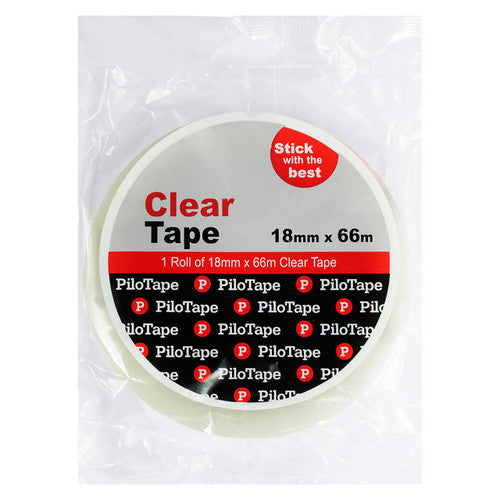 PiloTape Premium Stationery Clear Tape 18mm x 66m Box of 8 – view 2