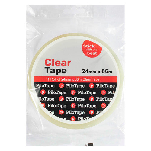 PiloTape Premium Stationery Clear Tape 24mm x 66m Box of 6 – view 2