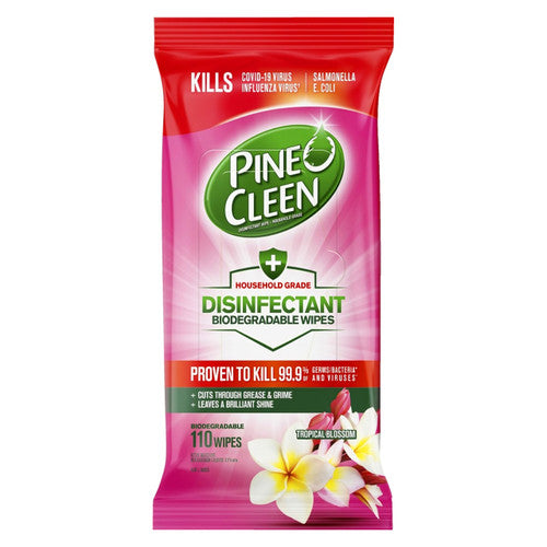 Pine O Cleen Disinfectant Wipes Tropical Blossom 110 Pack Carton of 8