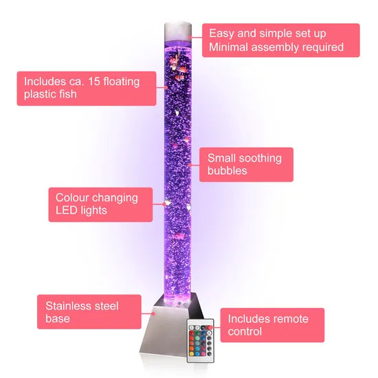 Bubble Tube 183cm Colour Changing LED Sensory Column-4