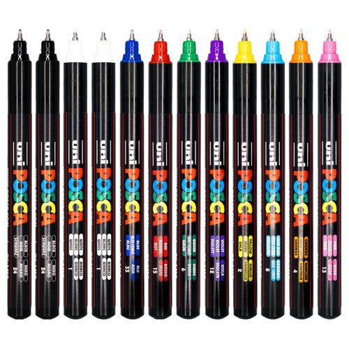 Posca PC-1MR Paint Marker Pen Bullet Ultra Fine Assorted Set of 12