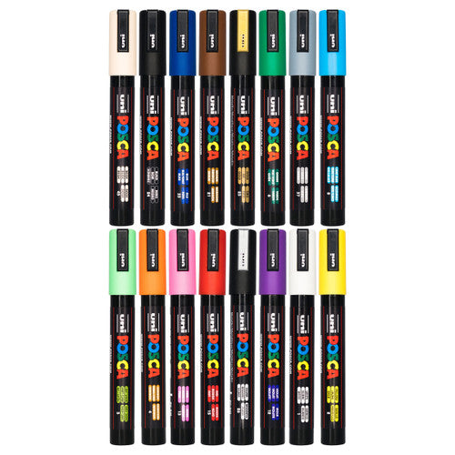 Posca PC-5M Paint Marker Pen Bullet Medium Assorted Wallet of 16