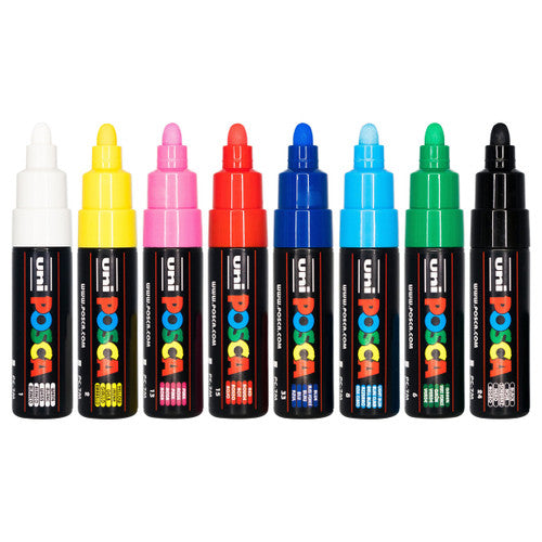 Posca PC-7M Paint Marker Pen Bullet Bold Assorted Wallet of 8