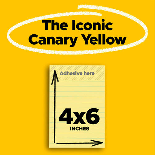 Post-it Super Sticky Notes Lined Canary Yellow 101 x 152mm Pack of 4 4621R-4SSCY