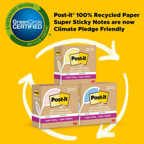 Post-it Super Sticky Notes Lined Assorted Pastels 101 x 152mm Pack of 4 4621R-4SSNRP