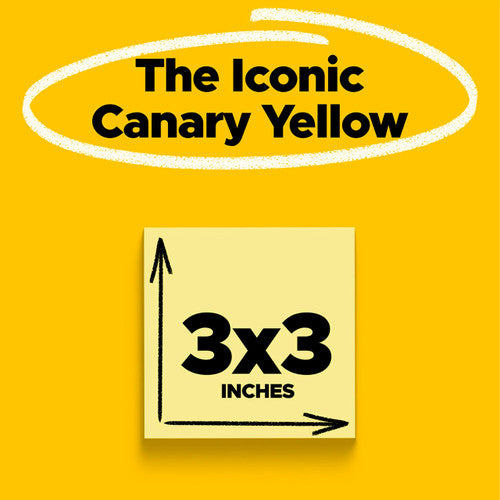 Post-it Super Sticky Notes Canary Yellow 76 x 76mm Pack of 12 654R-12SSCY