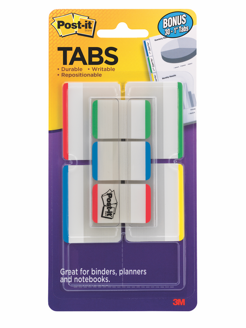 Post-it Durable Tabs 25 x 50mm Stripe + Bonus 30 Tabs 686-VAD1
