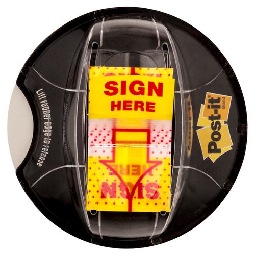 Post-it Sign Here Flags Yellow 25 x 43mm Dispenser 680-HVSH