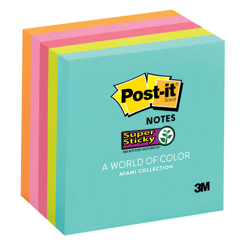 Post-it Super Sticky Notes Miami 76 x 76mm Pack of 5 654-5SSMIA