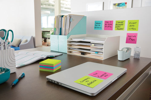 Post-it Super Sticky Notes Cube Assorted Bright 76 x 76mm 2027-SSGFA