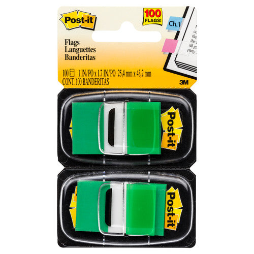 Post-it Flags Green 25 x 43mm Twin Pack 680-GN2