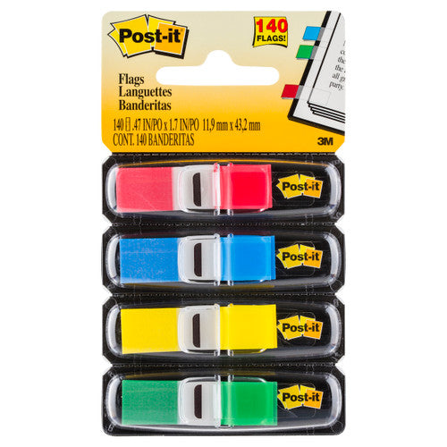 Post-it Mini Flags Red Blue Yellow Green 12 x 45mm 683-4