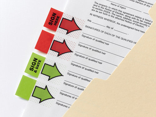 Post-it Sign and Date Flags Bright Green 25 x 43mm Pack of 100 680-SD2