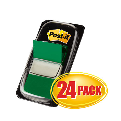 Post-it Flags Green 25 x 43mm Cabinet Pack of 24 680-3-24CP