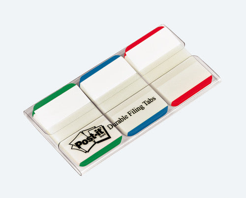 Post-it Durable Tabs Green Blue Red 25 x 38mm 686L-GBR