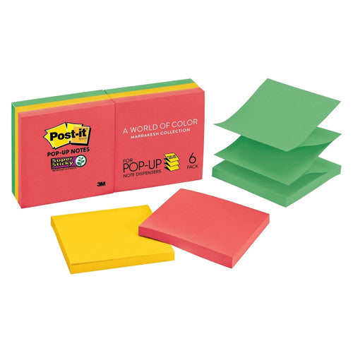 Post-it Super Sticky Pop-up Notes Marrakesh 76 x 76mm Pack of 6 R330-6SSAN
