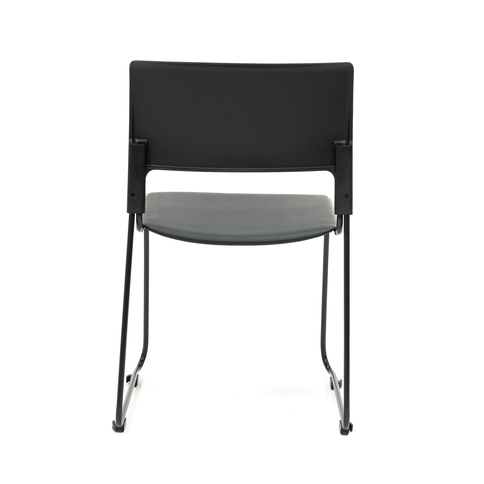 Apollo Sled Base Stacking Chair Black With Upholstered Seat Pad-4