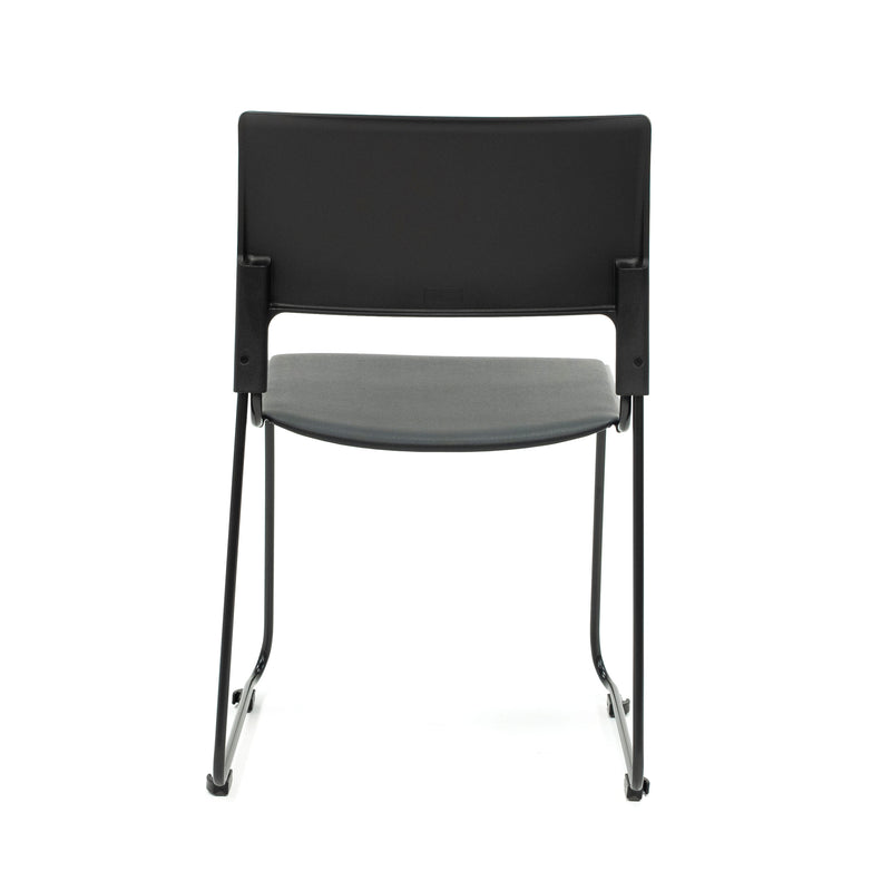 Apollo Sled Base Stacking Chair Black With Upholstered Seat Pad-4