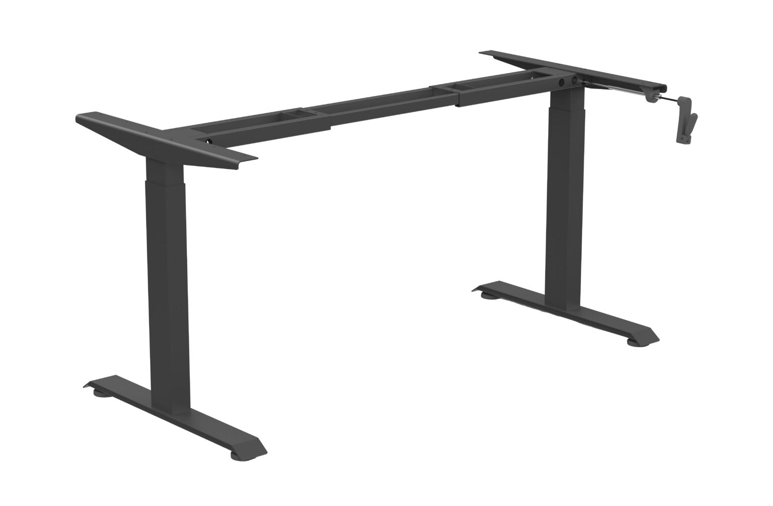 Rapidline Boost Crank manual height adjustable workstation frame finished in black satin powdercoat. Supplied product image for model BCF-SF1218 BL. View 1.