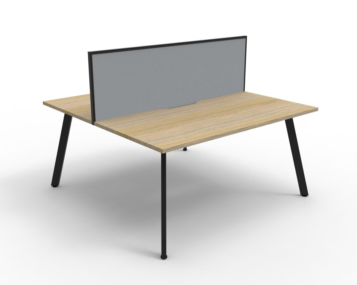 Rapidline Eternity back to back workstation with screen for two people. Rapidline range image supplied for model D-ELDWS6P1275 NO/WS, shown in another finish. View 3.