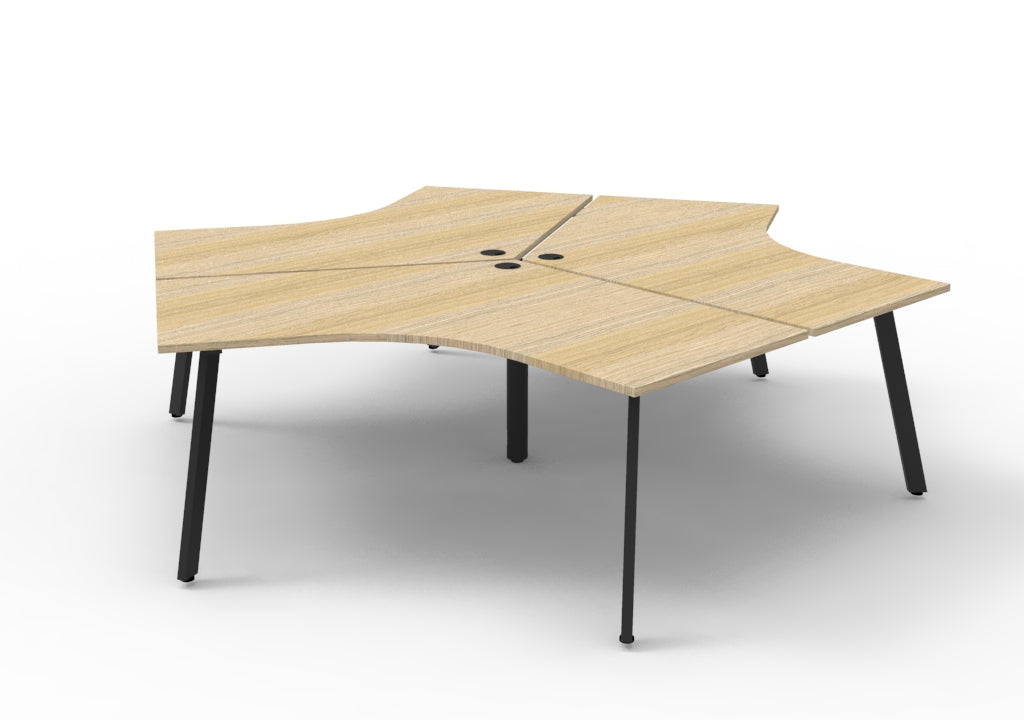 Rapidline Deluxe Infinity three person 120 degree workstation. Rapidline range image supplied for model D-IELWS3P120D NW/BL, shown in another finish. View 2.