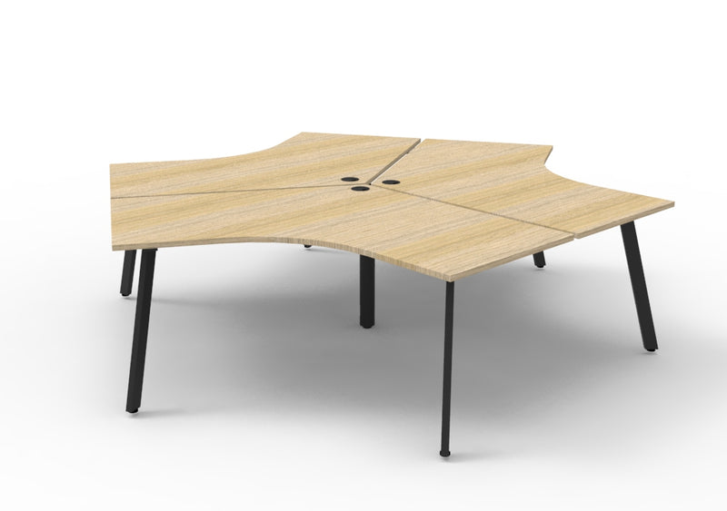 Rapidline Deluxe Infinity three person 120 degree workstation. Rapidline range image supplied for model D-IELWS3P120D NW/BL, shown in another finish. View 2.
