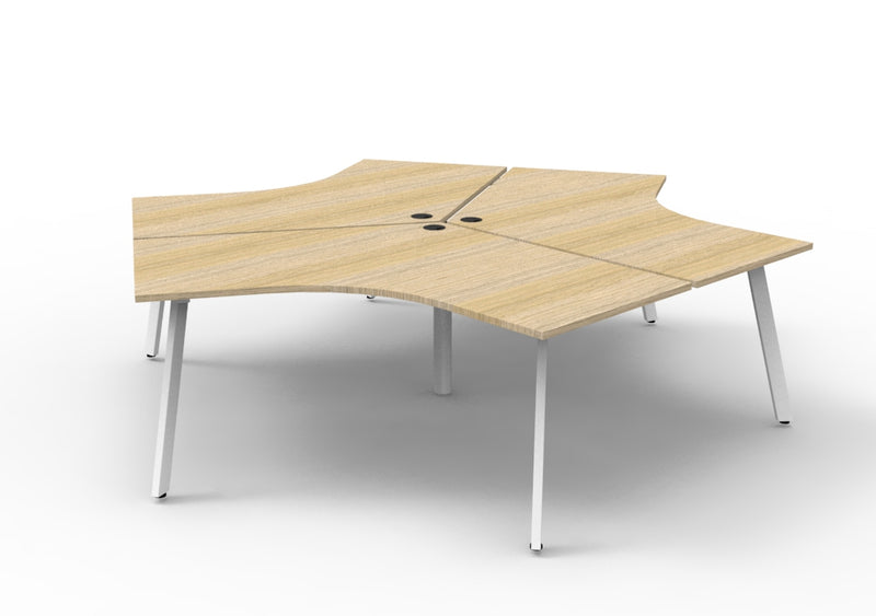 Rapidline Deluxe Infinity three person 120 degree workstation. Rapidline range image supplied for model D-IEL3P120D NW/BL, shown in another finish. View 3.