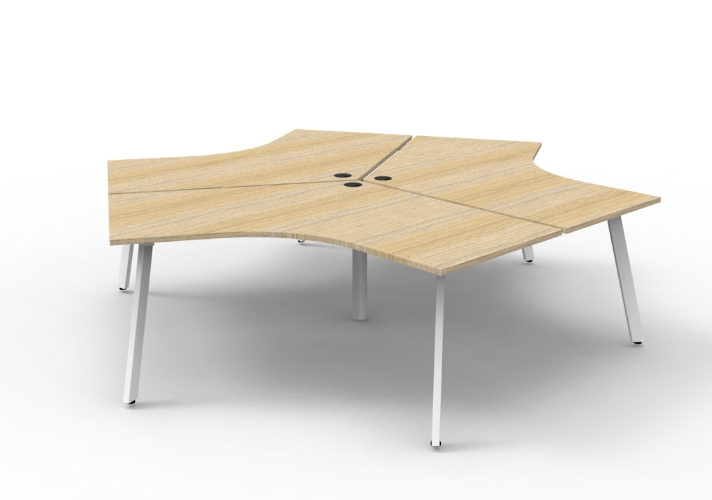 Rapidline Deluxe Infinity three person 120 degree workstation. Rapidline range image supplied for model D-IELWS3P120D NW/BL, shown in another finish. View 3.