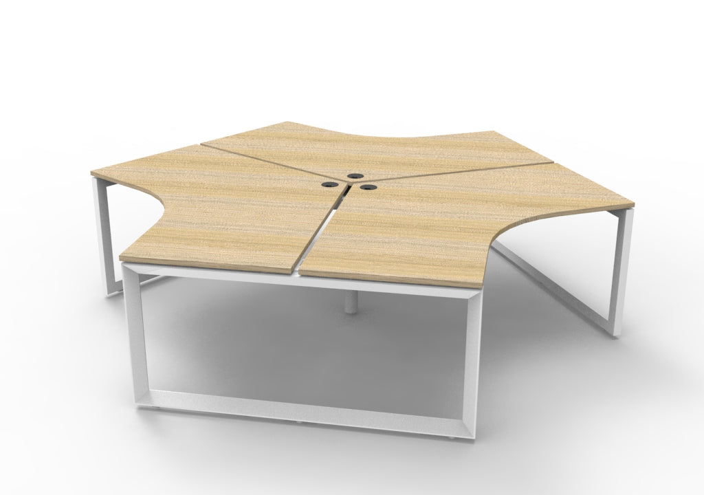 Rapidline Deluxe Infinity three person 120 degree workstation. Rapidline range image supplied for model D-ILLWS3P120D NW/BL, shown in another finish. View 3.