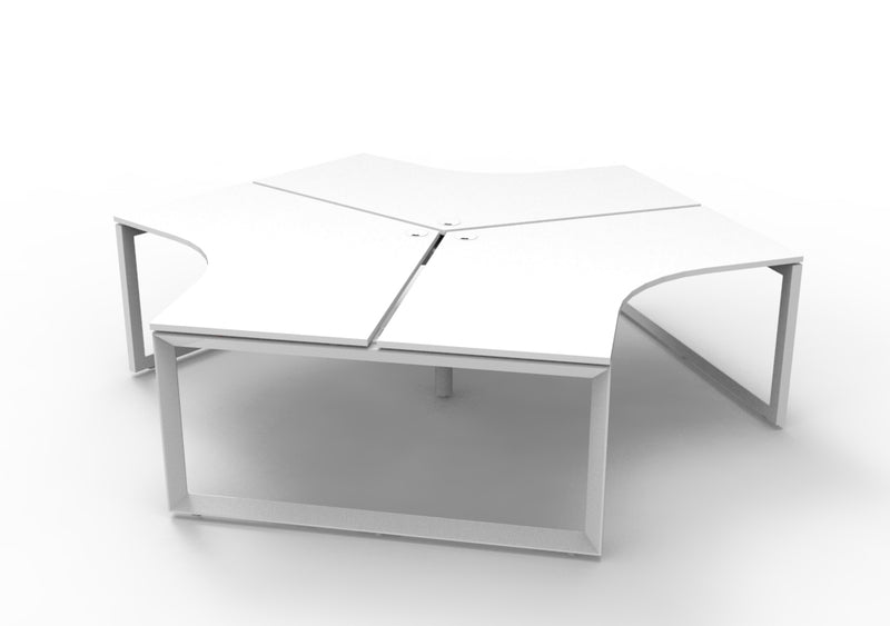 Rapidline Deluxe Infinity three person 120 degree workstation. Rapidline range image supplied for model D-ILL3P120D NW/BL, shown in another finish. View 4.