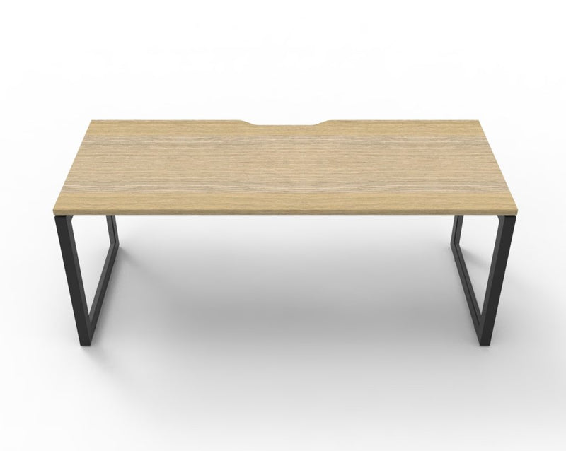 Rapidline Deluxe Infinity single sided workstation for one person in Natural Oak and Black Satin. Rapidline range image supplied for model D-ILLS2P1875 NO/BL. View 4.