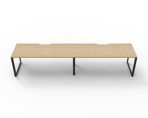 Rapidline Deluxe Infinity single sided bench workstation for two people. Rapidline range image supplied for model D-ILLS2P1875 NW/WS, shown in another finish. View 1.