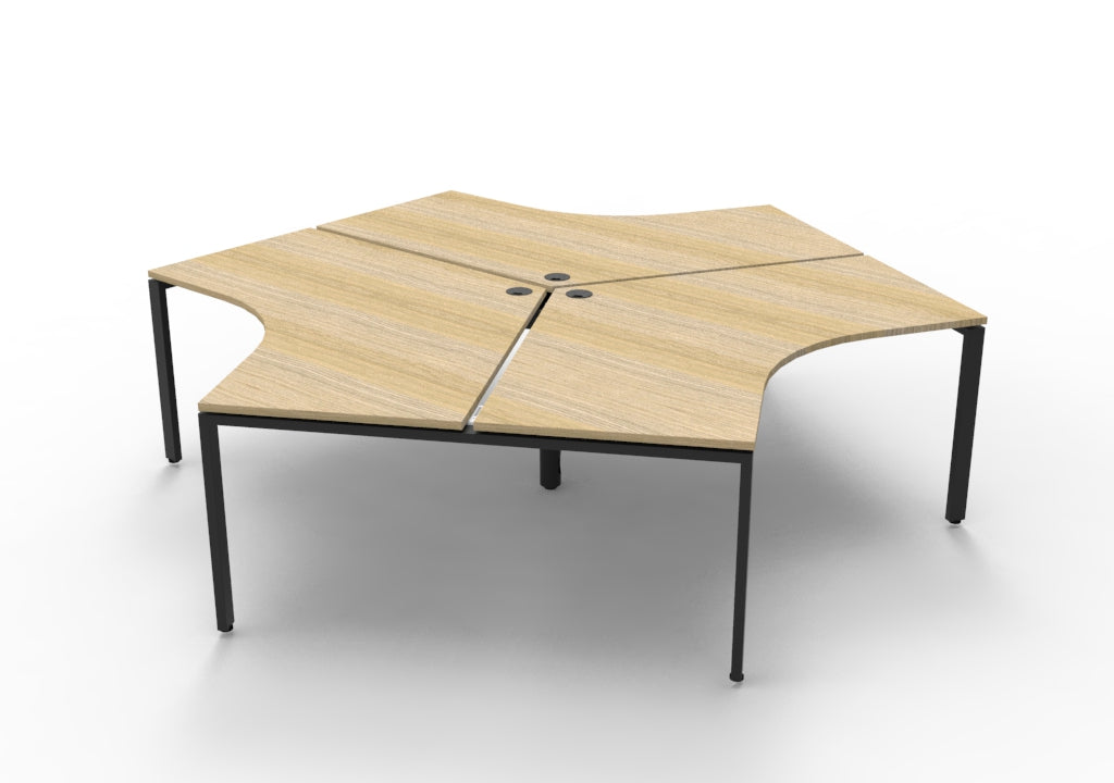 Rapidline Deluxe Infinity three person 120 degree workstation. Rapidline range image supplied for model D-IPLWS3P120D NW/BL, shown in another finish. View 2.