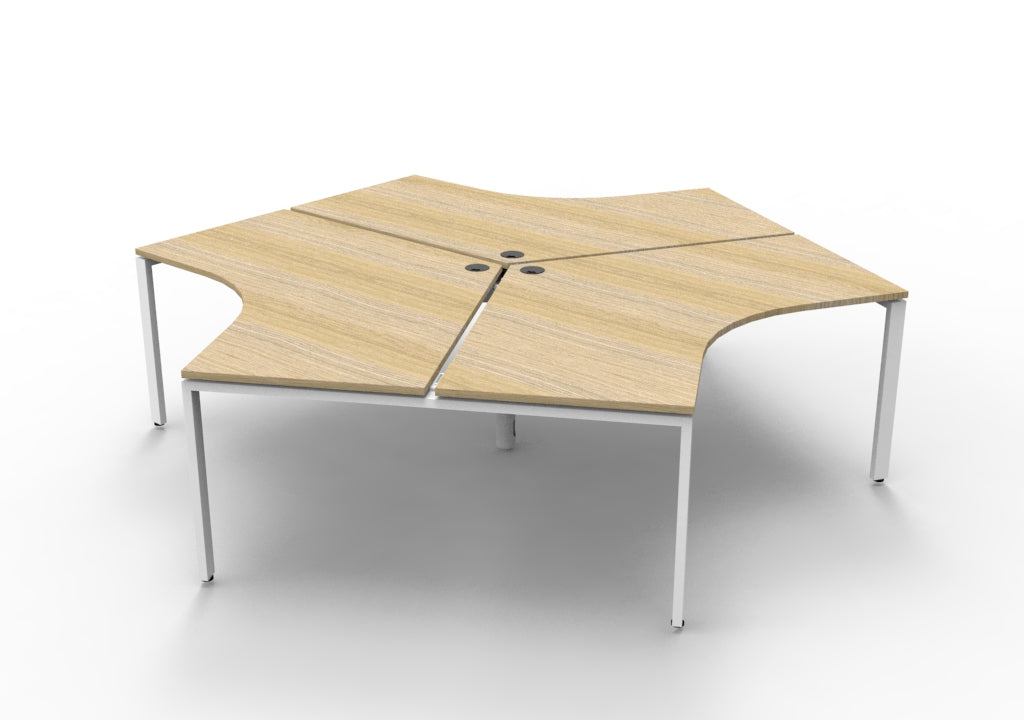 Rapidline Deluxe Infinity three person 120 degree workstation. Rapidline range image supplied for model D-IPLWS3P120D NW/BL, shown in another finish. View 3.