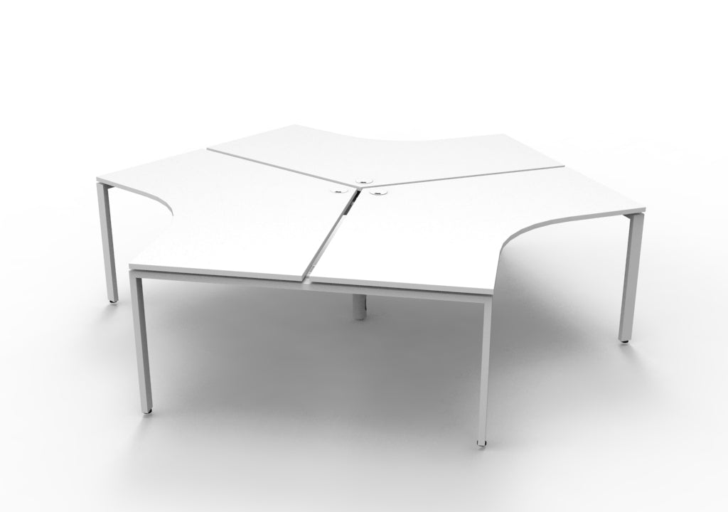 Rapidline Deluxe Infinity three person 120 degree workstation. Rapidline range image supplied for model D-IPLWS3P120D NW/BL, shown in another finish. View 4.