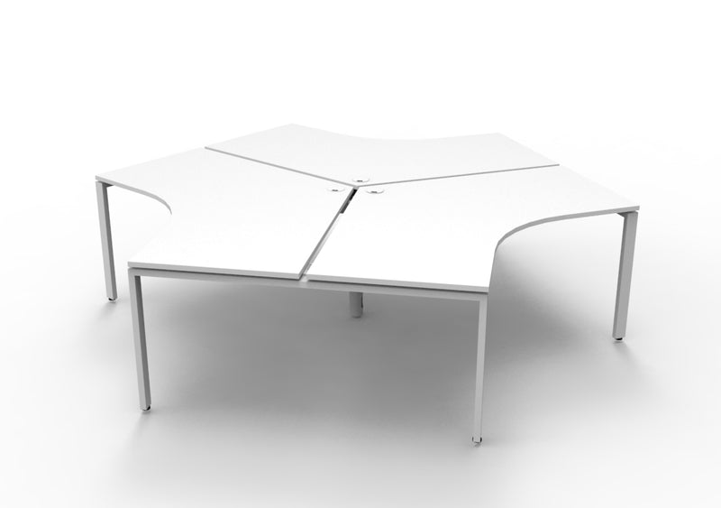 Rapidline Deluxe Infinity three person 120 degree workstation. Rapidline range image supplied for model D-IPLWS3P120D NW/BL, shown in another finish. View 4.