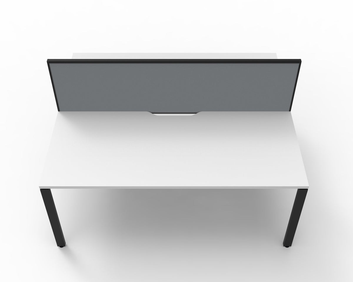 Rapidline Deluxe Infinity back to back workstation with screen for two people. Rapidline range image supplied for model D-IPLDWS6P1875 NO/WS, shown in another finish. View 3.