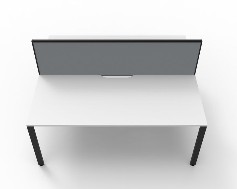 Rapidline Deluxe Infinity back to back workstation with screen for two people. Rapidline range image supplied for model D-IPLDWS4P1575 NO/BL, shown in another finish. View 3.