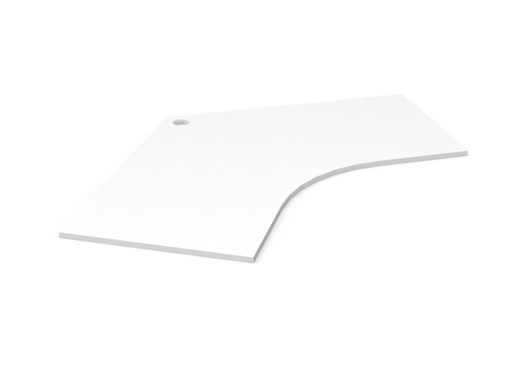 Rapidline Deluxe Infinity 120 degree workstation top in natural white. Supplied product image for model T1212-12-75 NW. View 1.