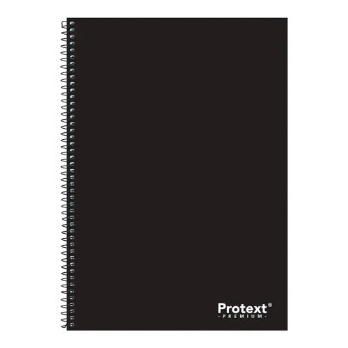 Protext Premium Spiral Notebook A4 240 Page PP Cover Black Pack of 5