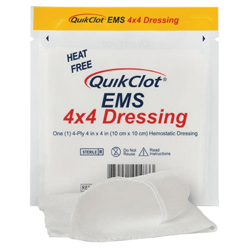 QuikClot Haemostatic EMS Dressing 10 x 10cm Short Dated
