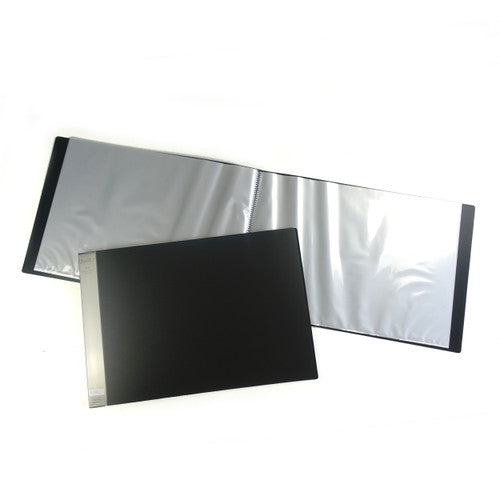Quill Display Book Fixed PP A3 20 Pockets Landscape Black Pack of 10