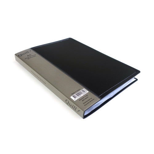 Quill Display Book Fixed PP A5 20 Pockets Portrait Black Pack of 10